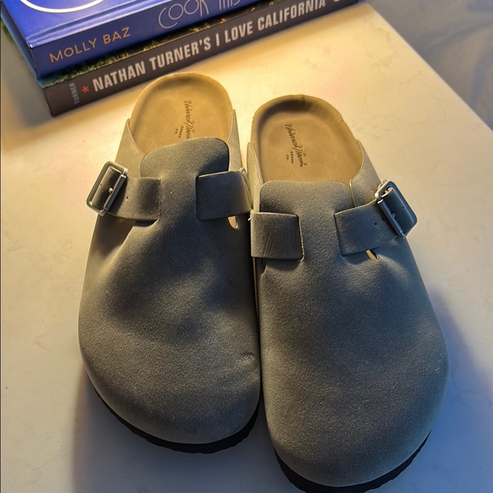 Birkenstock Gray Suede Clogs